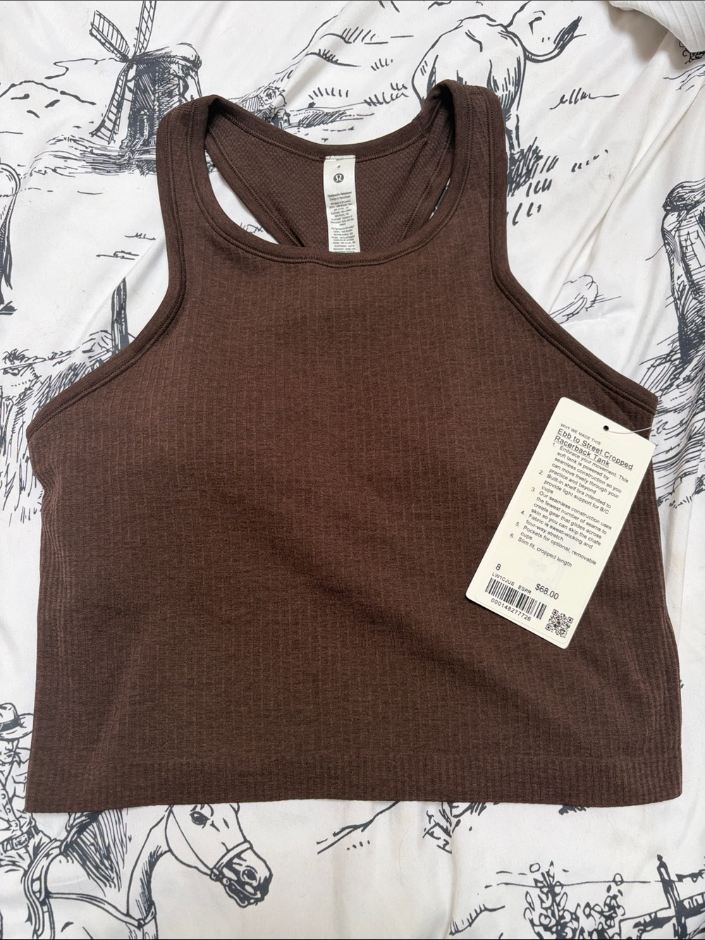 NWT Women’s Ribbed Racerback Tank Top - Espresso Brown sz 8